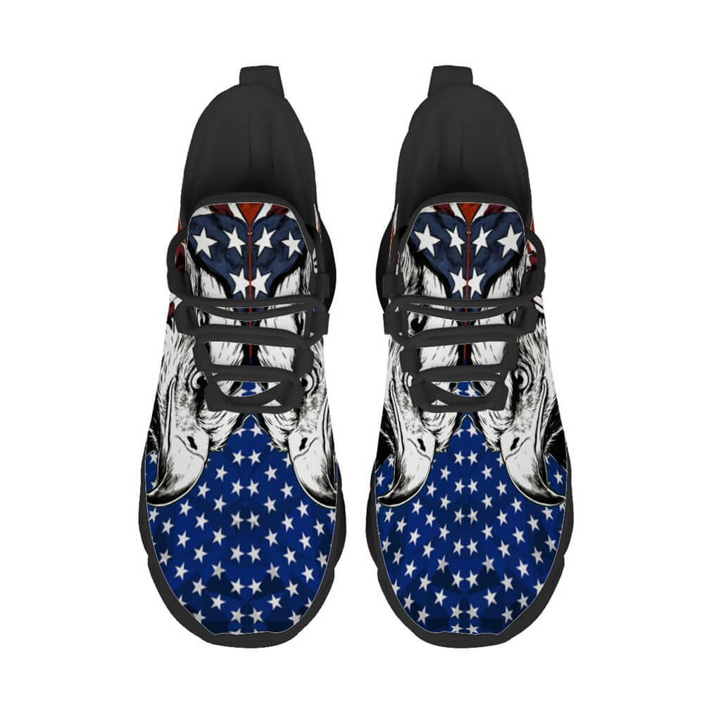 Signature Patriotic American Eagle Custom Sneaks Echoing Raw American Cred