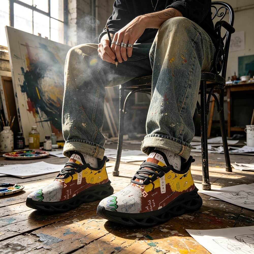 Limited Edition Abstract Graffiti Custom Sneaks Blending Raw Street Culture Drop