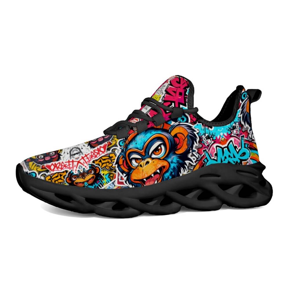 Exclusive Rebel Monkey Mascot Custom Sneaks Embodying Raw Street Culture