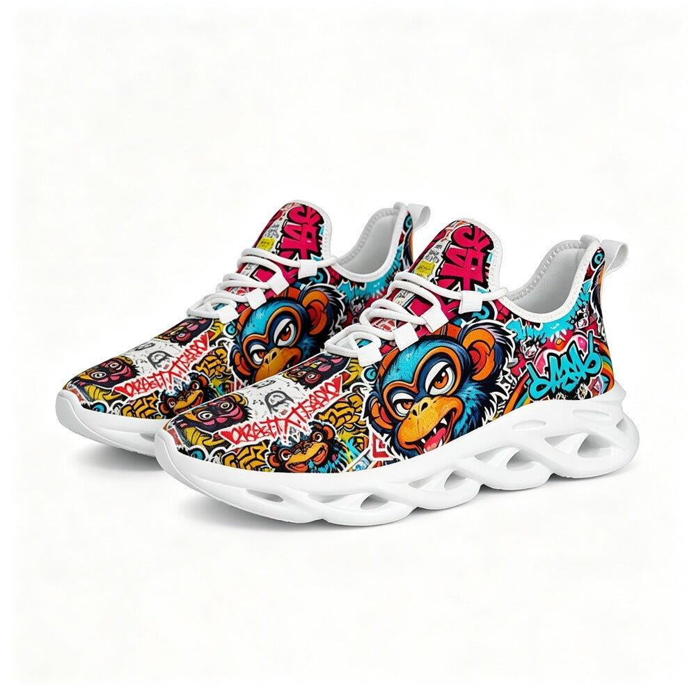 Exclusive Rebel Monkey Mascot Custom Sneaks Embodying Raw Street Culture