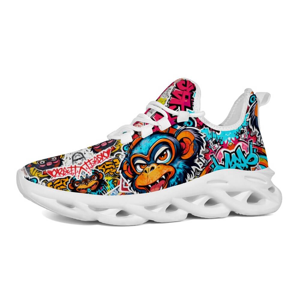 Exclusive Rebel Monkey Mascot Custom Sneaks Embodying Raw Street Culture