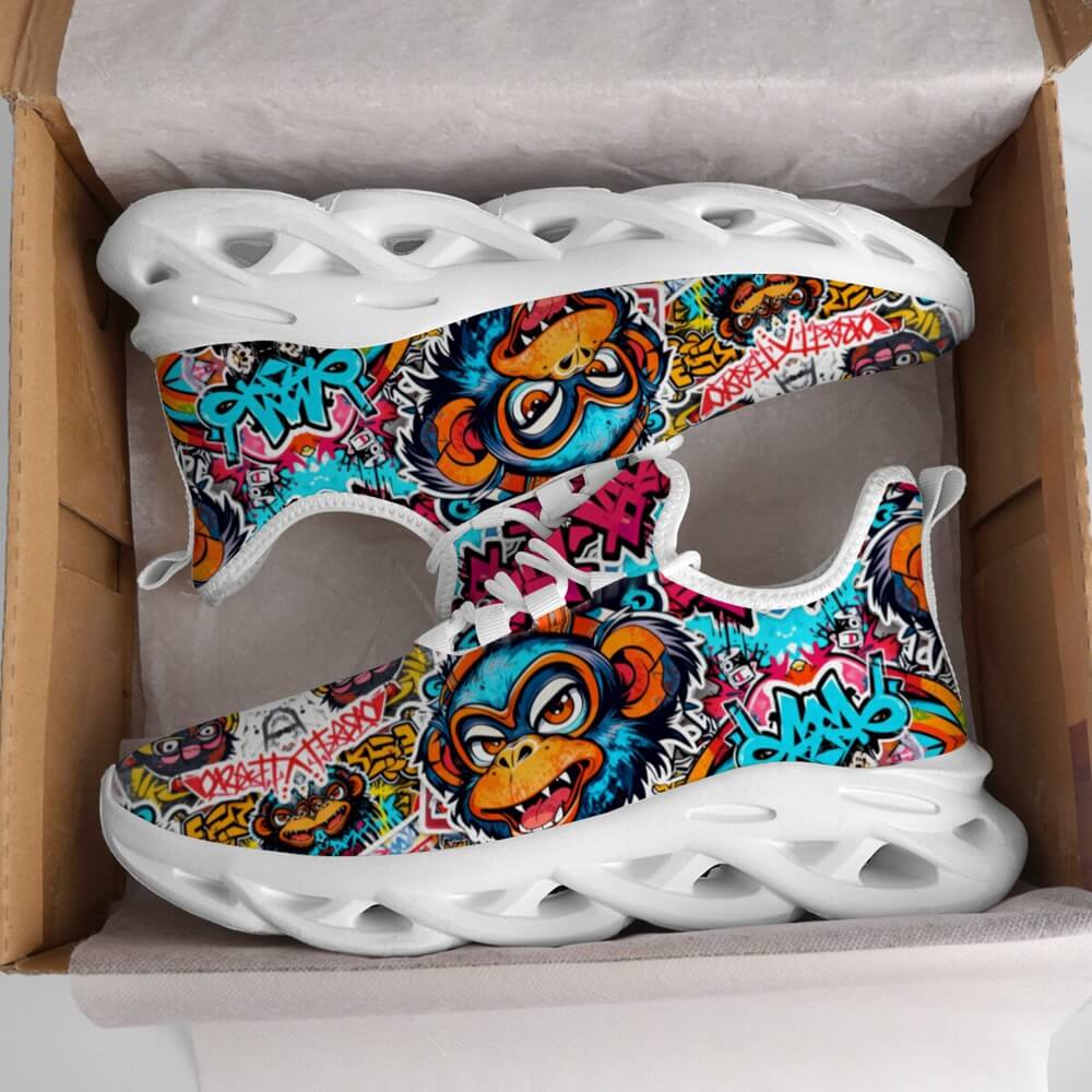 Exclusive Rebel Monkey Mascot Custom Sneaks Embodying Raw Street Culture