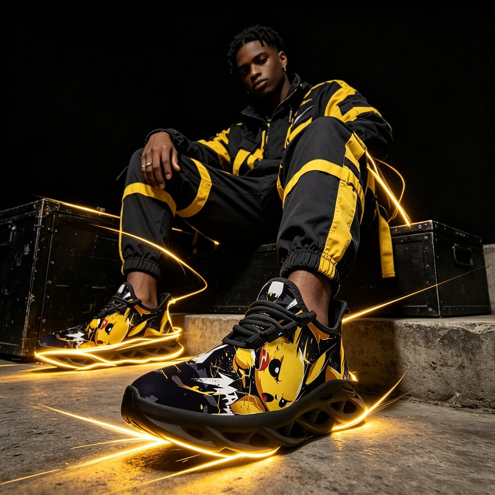 Electric Monster Shockwaves Custom Sneaks Embodying Neo Tokyo Otaku Vibe