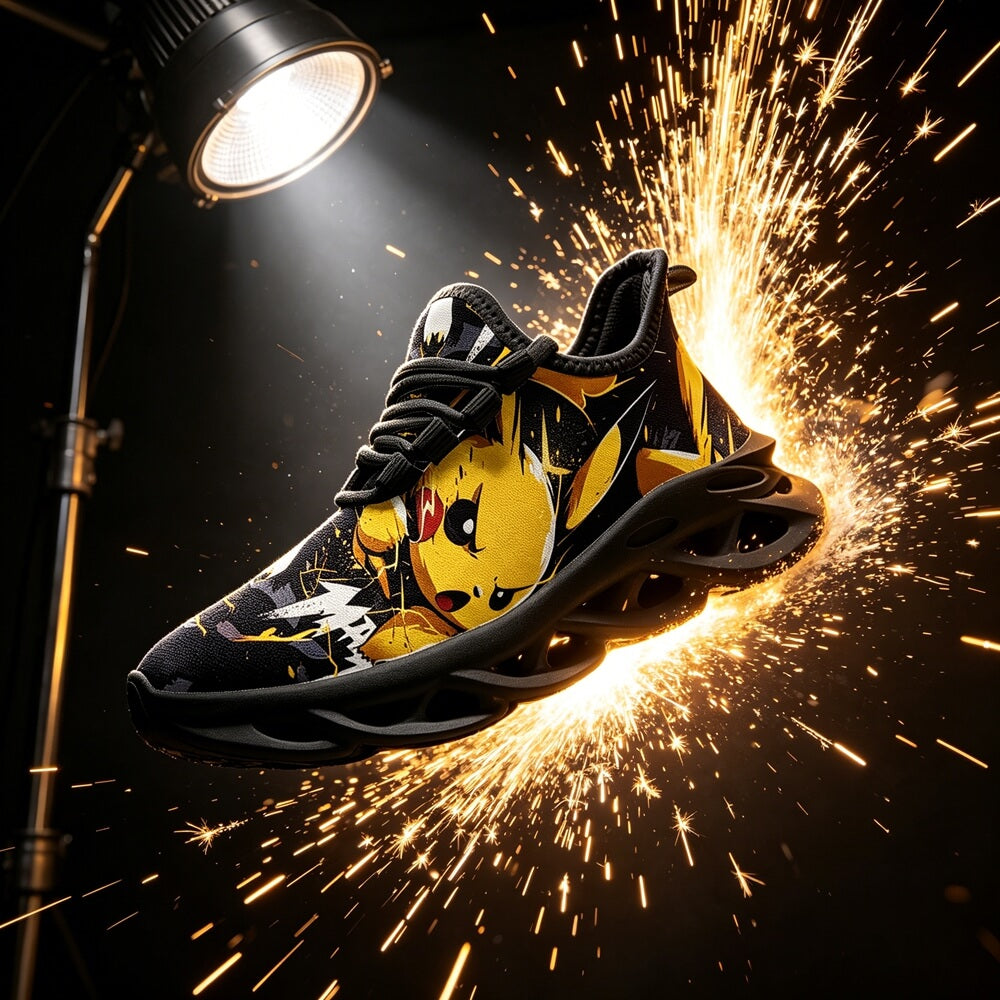 Electric Monster Shockwaves Custom Sneaks Embodying Neo Tokyo Otaku Vibe
