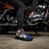 Signature Patriotic American Eagle Custom Sneaks Echoing Raw American Cred