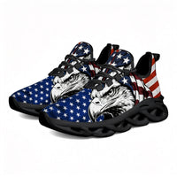 Signature Patriotic American Eagle Custom Sneaks Echoing Raw American Cred