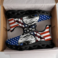 Signature Patriotic American Eagle Custom Sneaks Echoing Raw American Cred