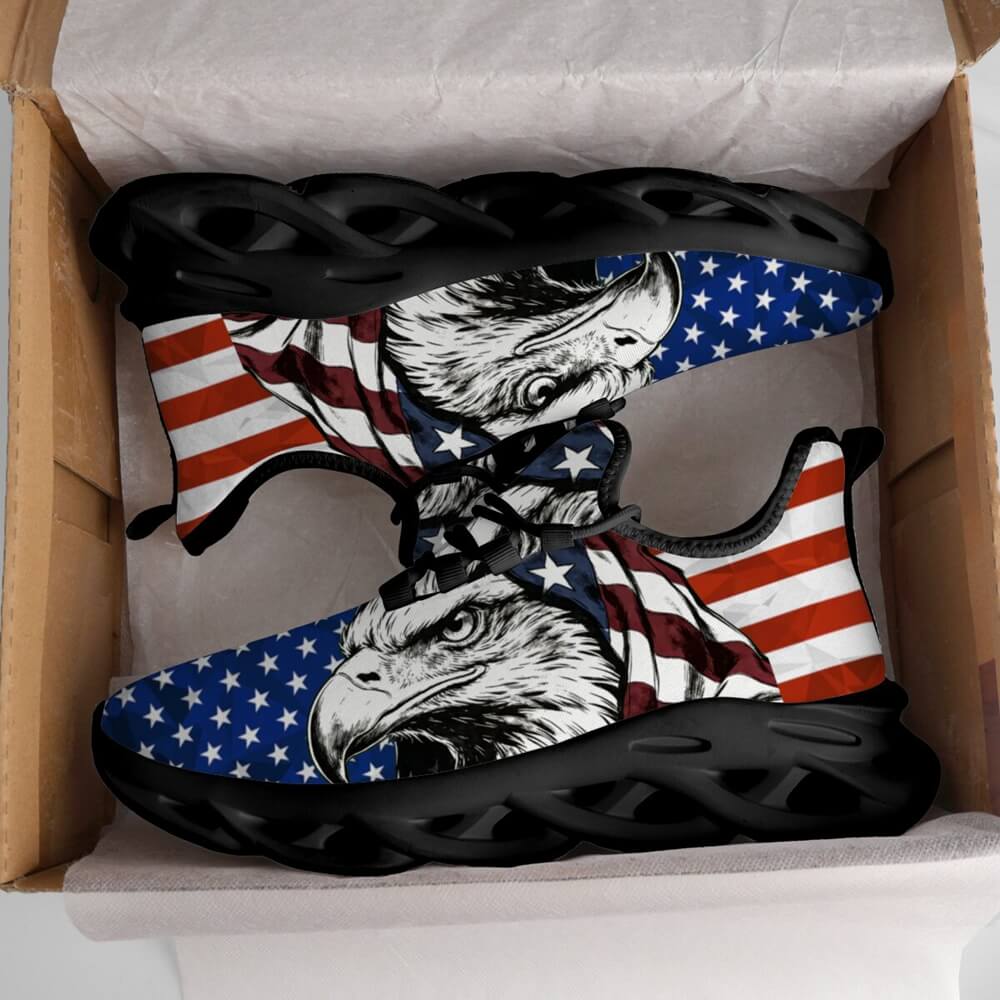 Signature Patriotic American Eagle Custom Sneaks Echoing Raw American Cred