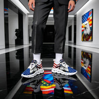 Signature Patriotic American Eagle Custom Sneaks Echoing Raw American Cred