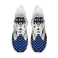 Signature Patriotic American Eagle Custom Sneaks Echoing Raw American Cred