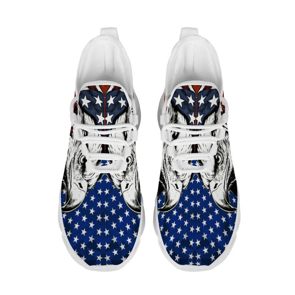 Signature Patriotic American Eagle Custom Sneaks Echoing Raw American Cred