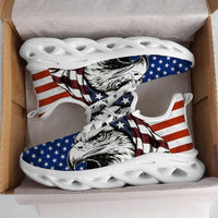 Signature Patriotic American Eagle Custom Sneaks Echoing Raw American Cred