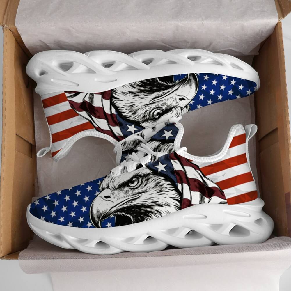 Signature Patriotic American Eagle Custom Sneaks Echoing Raw American Cred