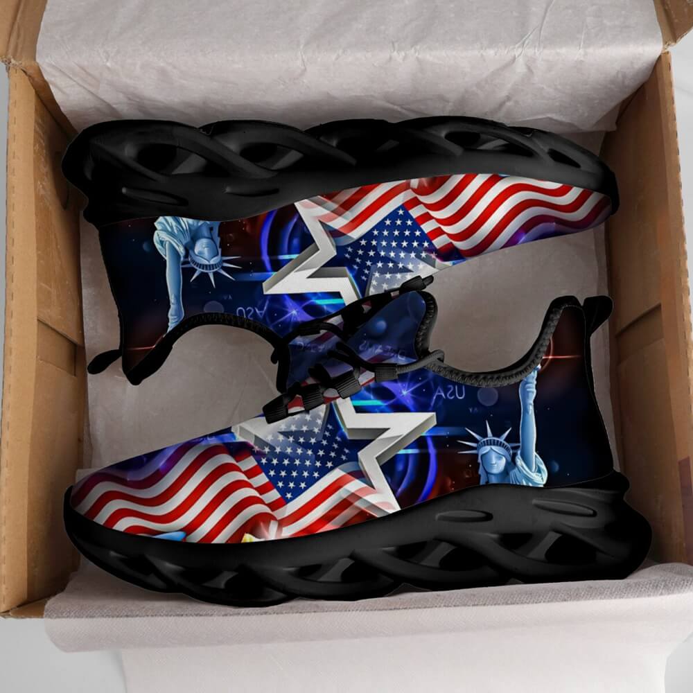 Americana Stars Liberty Glow Custom Sneaks Channeling Patriotic Street Art