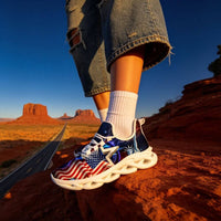 Americana Stars Liberty Glow Custom Sneaks Channeling Patriotic Street Art
