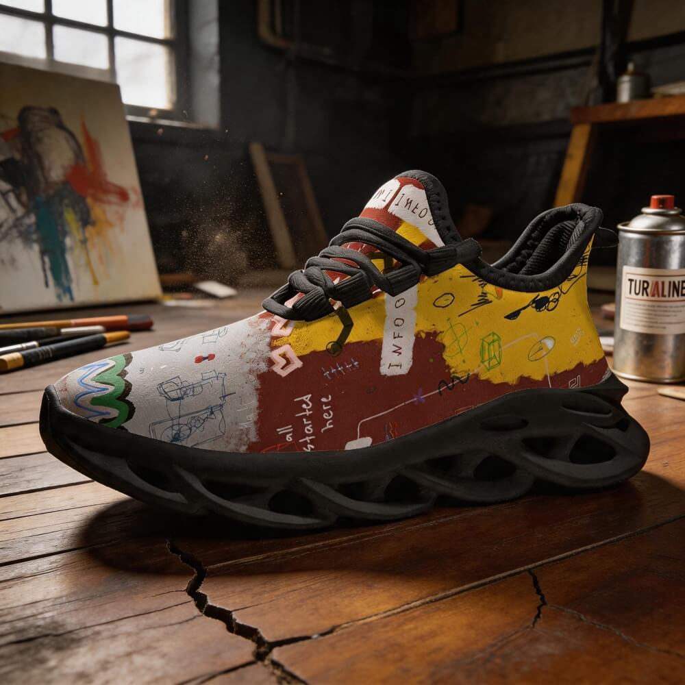 Limited Edition Abstract Graffiti Custom Sneaks Blending Raw Street Culture Drop