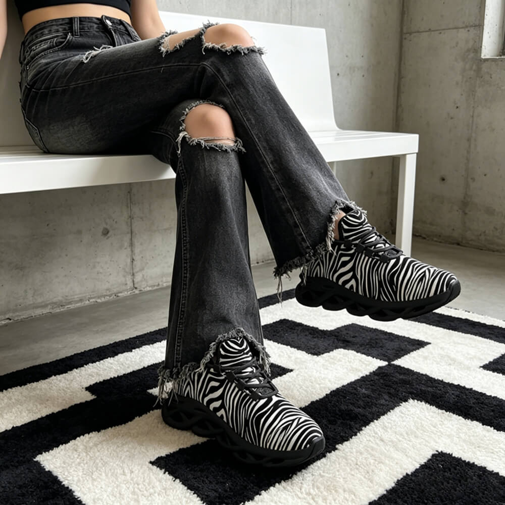 Exclusive Black & White Zebra Custom Sneaks Inspired By Urban Culture