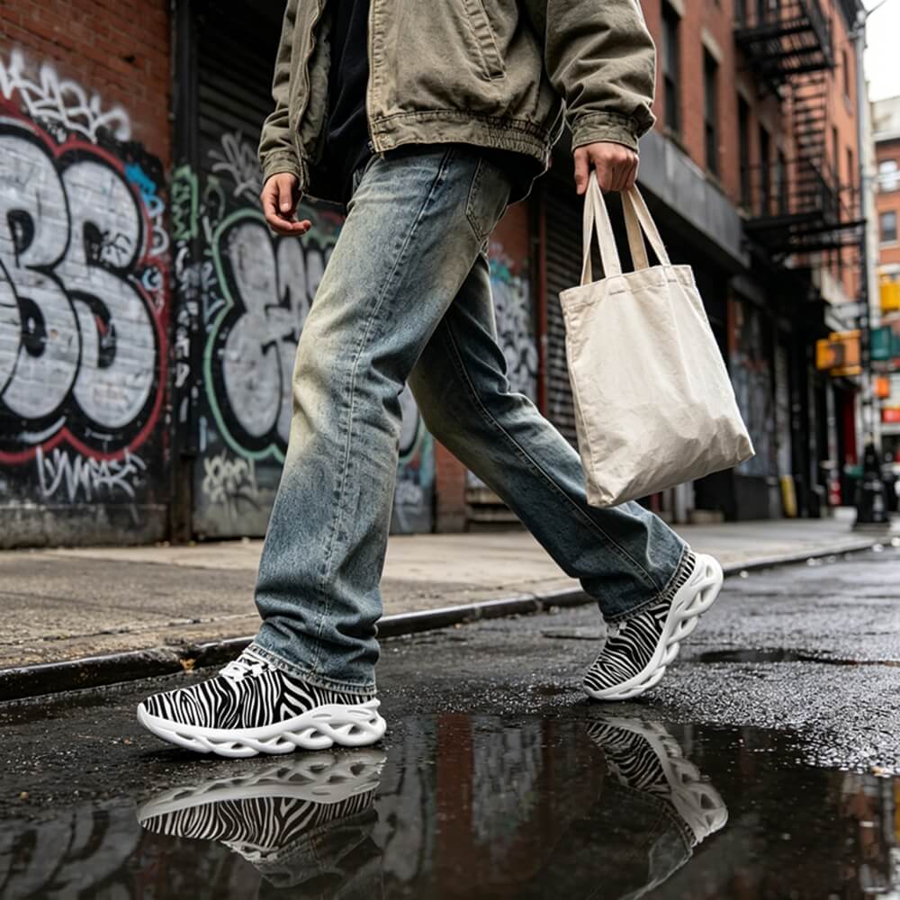 Exclusive Black & White Zebra Custom Sneaks Inspired By Urban Culture