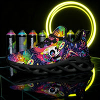 Signature Sugar Skull Pop Collage Custom Sneaks Echoing Cyber Pop Culture Drop