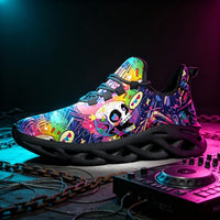 Signature Sugar Skull Pop Collage Custom Sneaks Echoing Cyber Pop Culture Drop