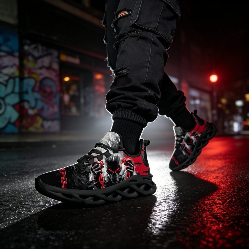 Midnight Chained Phantom Custom Sneaks Radiating Raw Metal Essence
