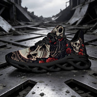 Limited Edition Baroque Skull & Roses Custom Sneaks with Retro Grunge Vibe
