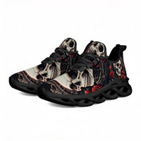 Limited Edition Baroque Skull & Roses Custom Sneaks with Retro Grunge Vibe