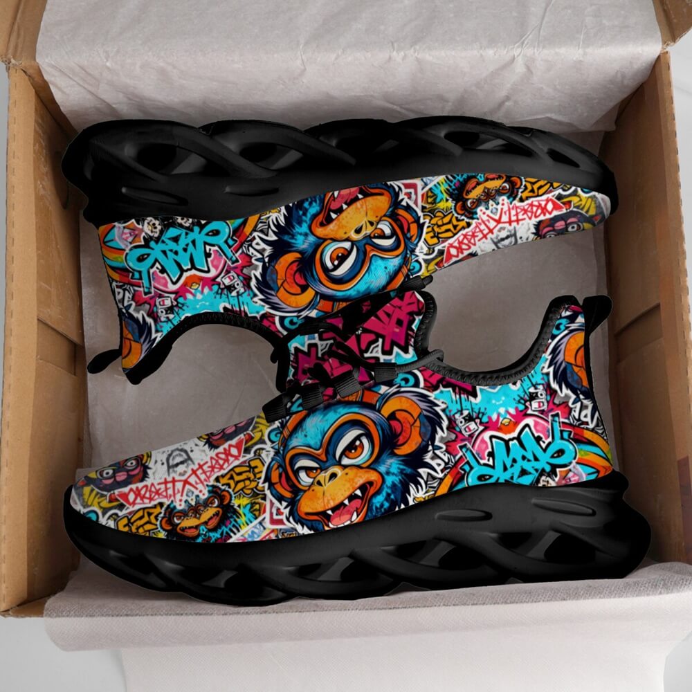 Exclusive Rebel Monkey Mascot Custom Sneaks Embodying Raw Street Culture