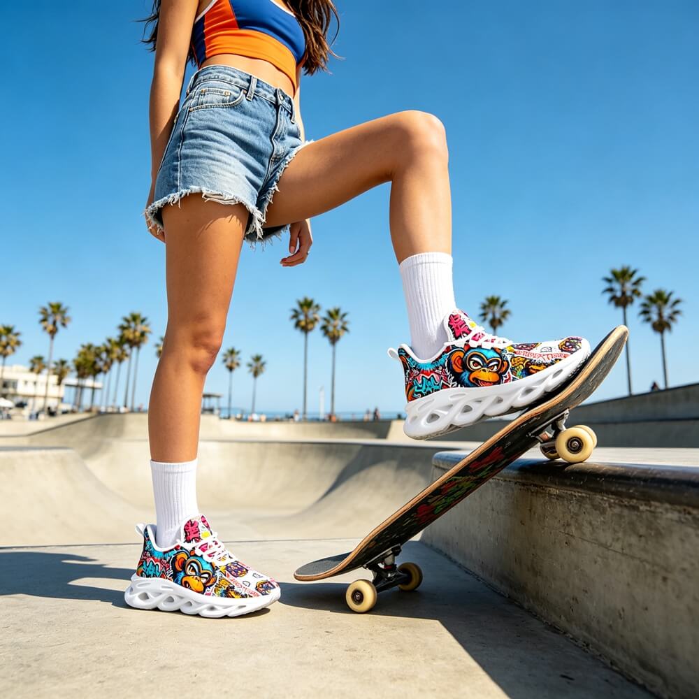 Exclusive Rebel Monkey Mascot Custom Sneaks Embodying Raw Street Culture