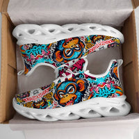 Exclusive Rebel Monkey Mascot Custom Sneaks Embodying Raw Street Culture