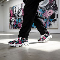 Grunge Skull Character & Hearts Custom Sneaks Embodying A Bold Y2K Retro Vibe