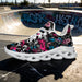 Grunge Skull Character & Hearts Custom Sneaks Embodying A Bold Y2K Retro Vibe