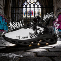Exclusive Jesus Christ Praying Custom Sneaks Infused With Spiritual Art