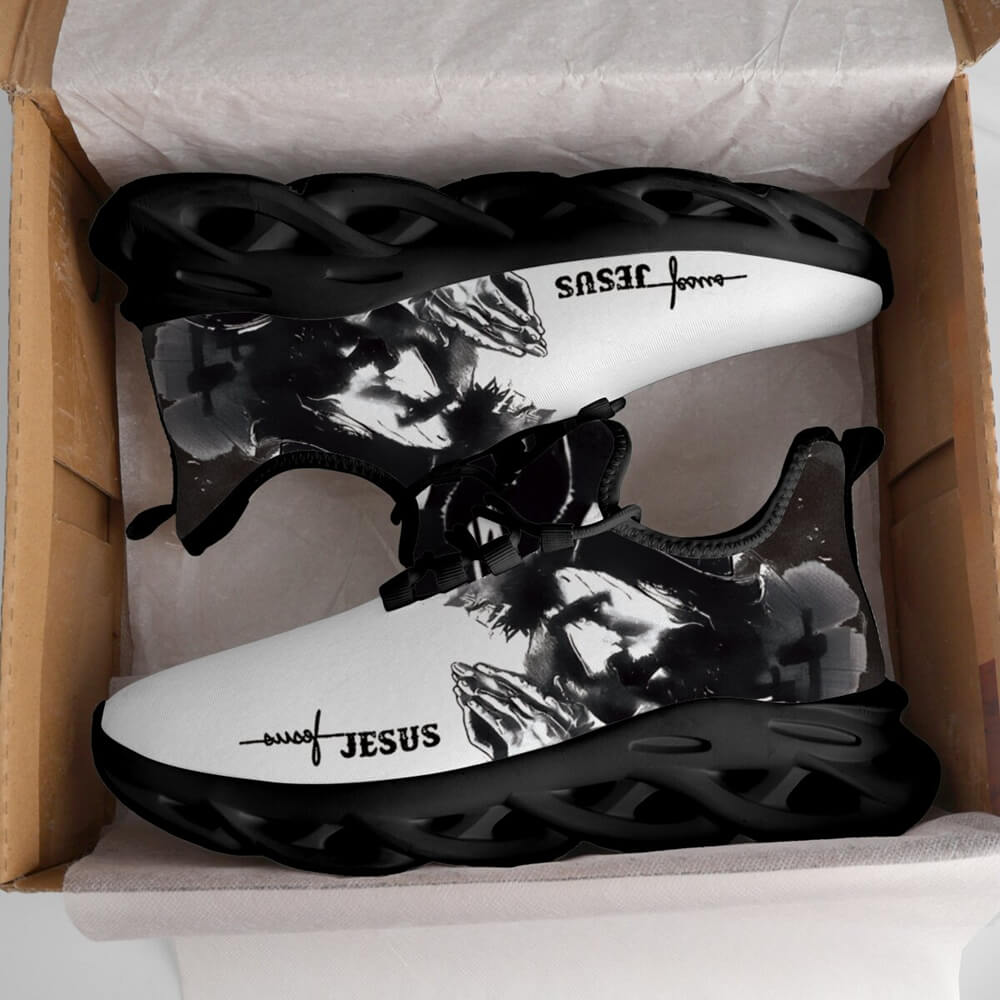 Exclusive Jesus Christ Praying Custom Sneaks Infused With Spiritual Art