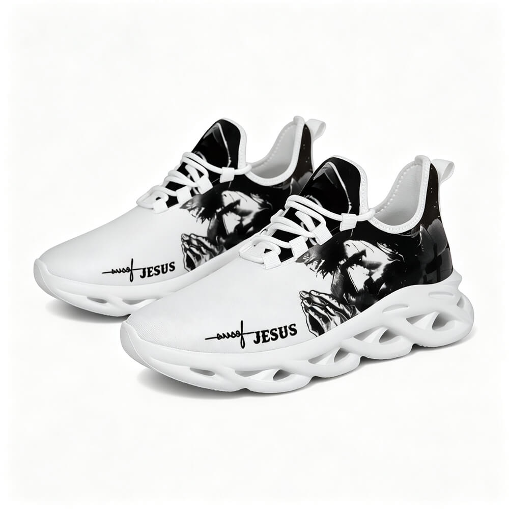 Exclusive Jesus Christ Praying Custom Sneaks Infused With Spiritual Art
