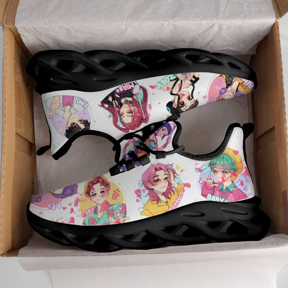 K-Pop Idol Girls Heart Gesture Custom Sneaks Embodying Harajuku Otaku Vibe
