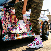 K-Pop Idol Girls Heart Gesture Custom Sneaks Embodying Harajuku Otaku Vibe