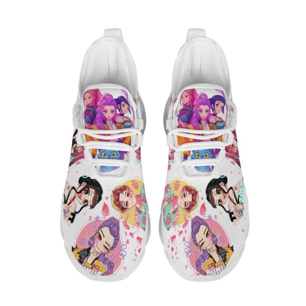 K-Pop Idol Girls Heart Gesture Custom Sneaks Embodying Harajuku Otaku Vibe