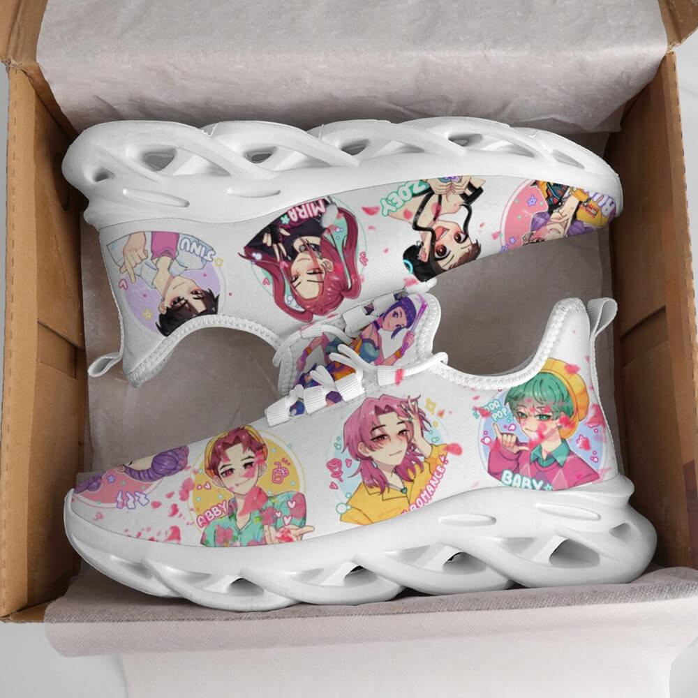 K-Pop Idol Girls Heart Gesture Custom Sneaks Embodying Harajuku Otaku Vibe