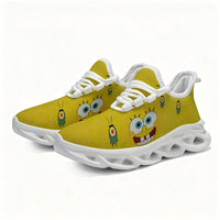 High-Contrast Yellow Sponge Custom Sneaks Inspired By Arcade Otaku Vibe