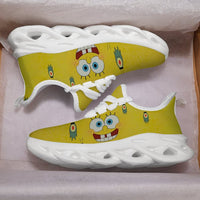 High-Contrast Yellow Sponge Custom Sneaks Inspired By Arcade Otaku Vibe