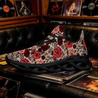 Signature Muted Red Floral Custom Sneaks Inspired By Fashion Statements