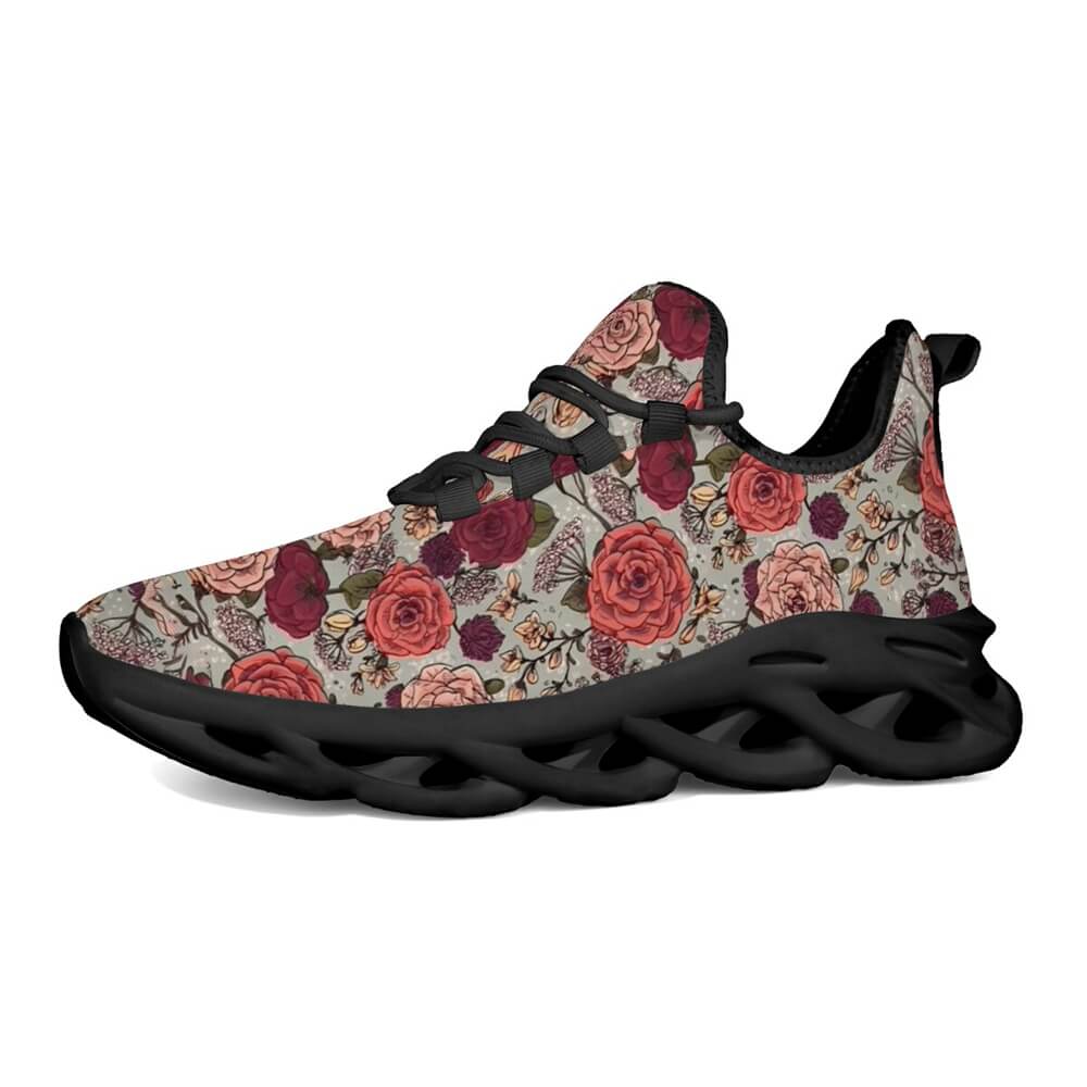 Signature Muted Red Floral Custom Sneaks Inspired By Fashion Statements