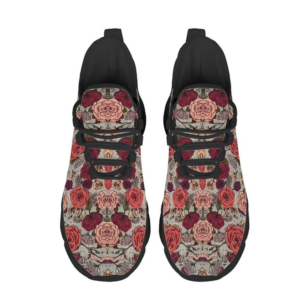 Signature Muted Red Floral Custom Sneaks Inspired By Fashion Statements