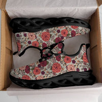Signature Muted Red Floral Custom Sneaks Inspired By Fashion Statements