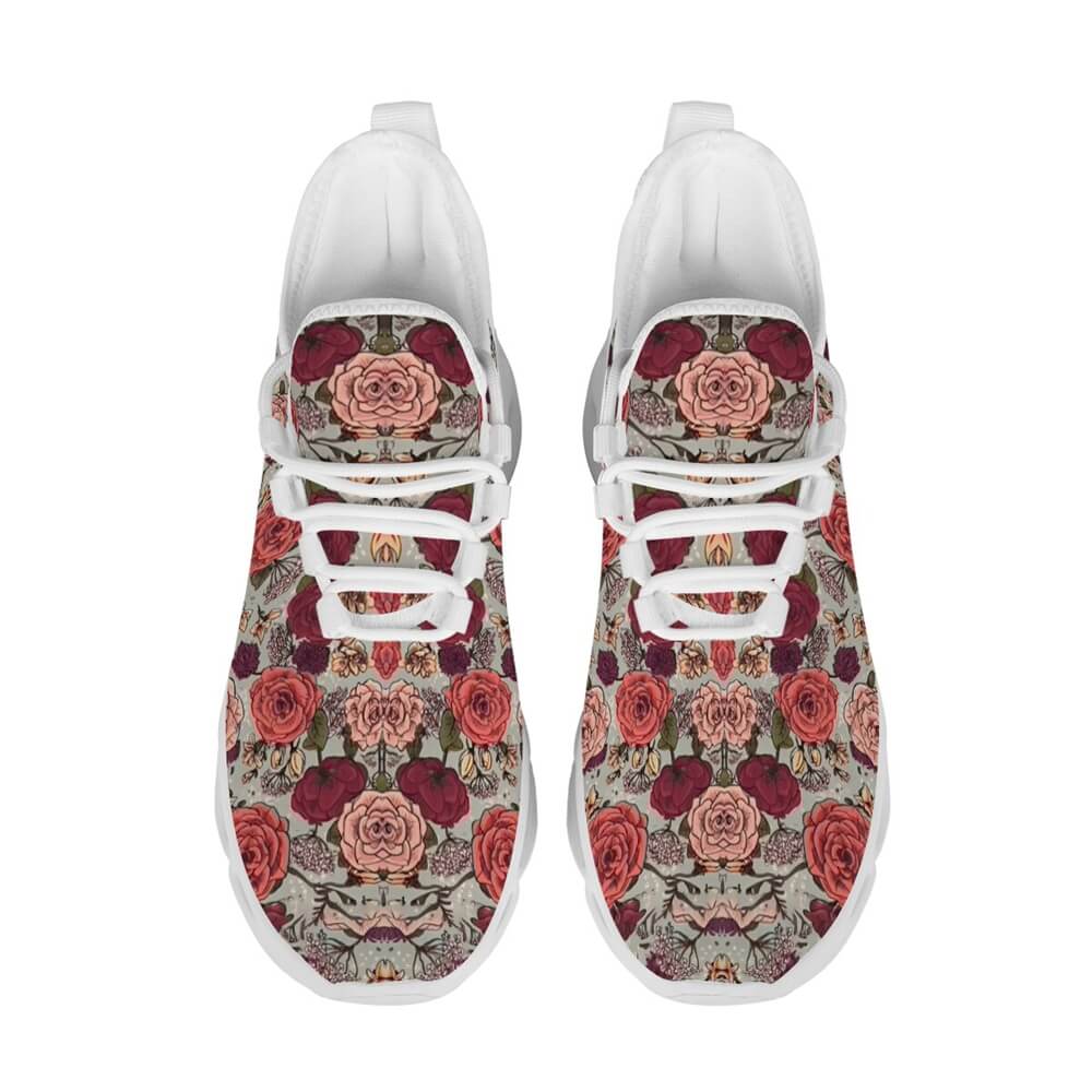 Signature Muted Red Floral Custom Sneaks Inspired By Fashion Statements